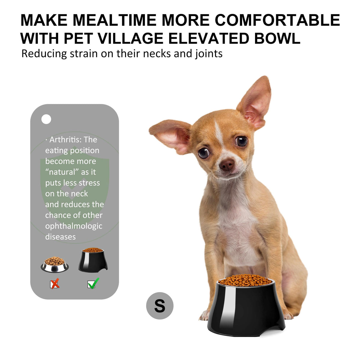 Dog Bowls Cone Friendly Non Slip Single Dog Bowl with Stainless Steel Inner (Small(1 Cup) / Black)
