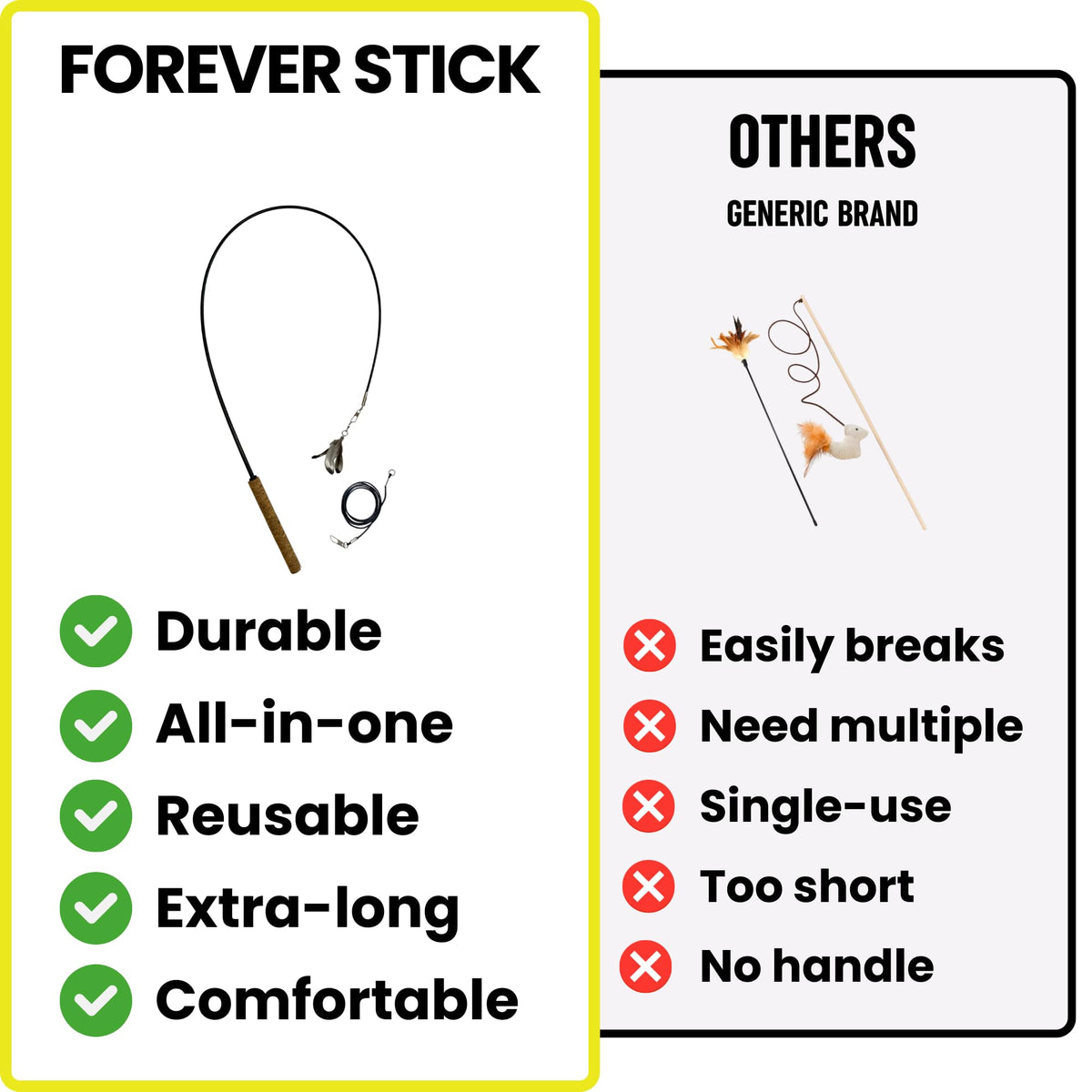 Forever Stick Unbreakable Cat Wand Toy (Forever Stick 1-Pack)