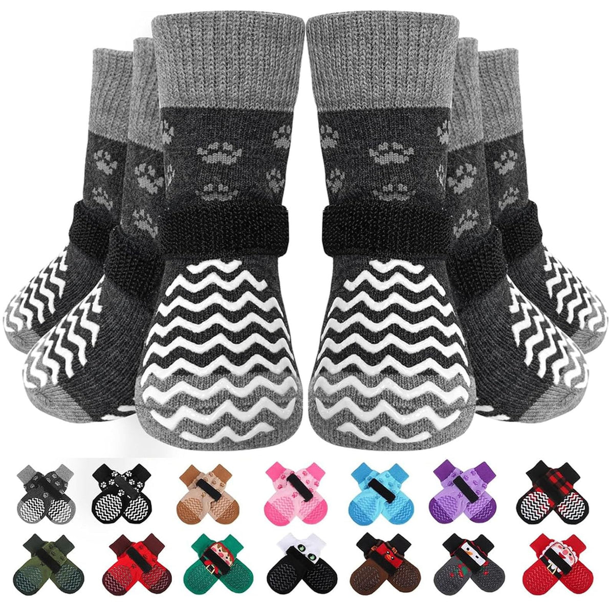Anti Slip Dog Socks to Prevent Licking Paws for Hot Pavement (Grey / XX-Large)