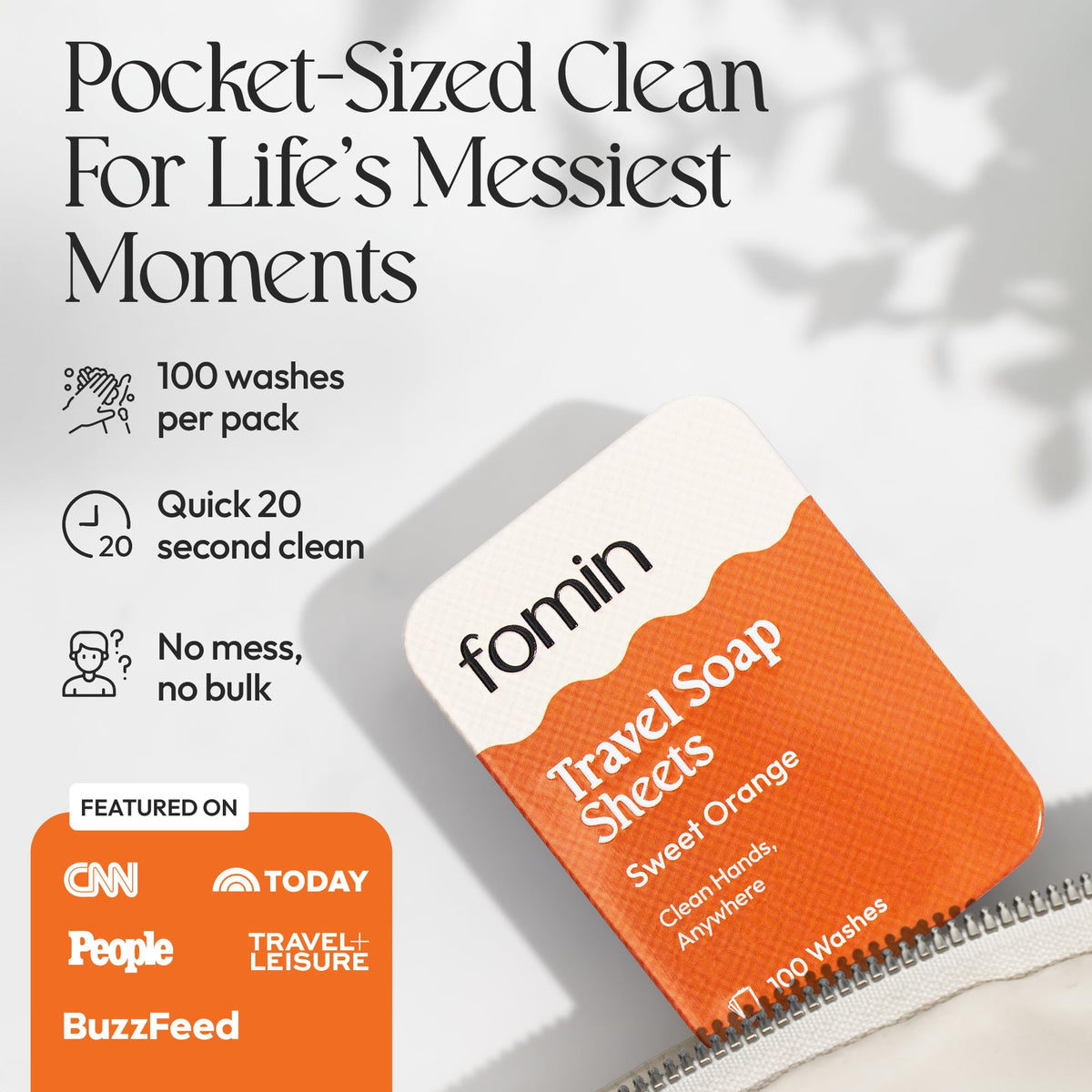 Paper Soap Sheets for Traveling (Orange)