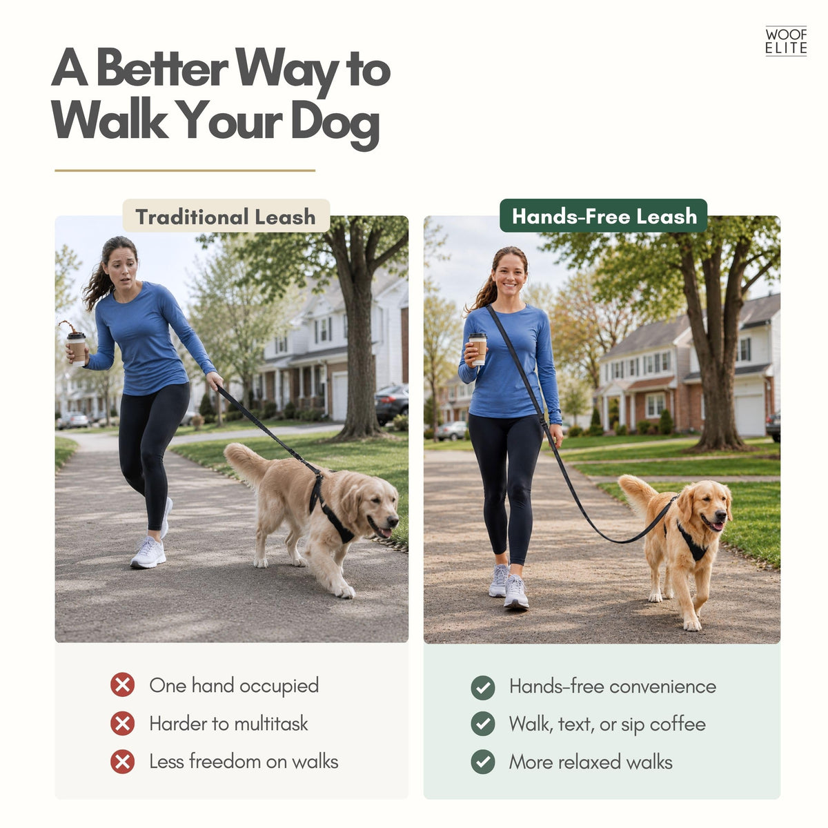 Hands Free Waterproof Dog Leash (Black / 8 FT)