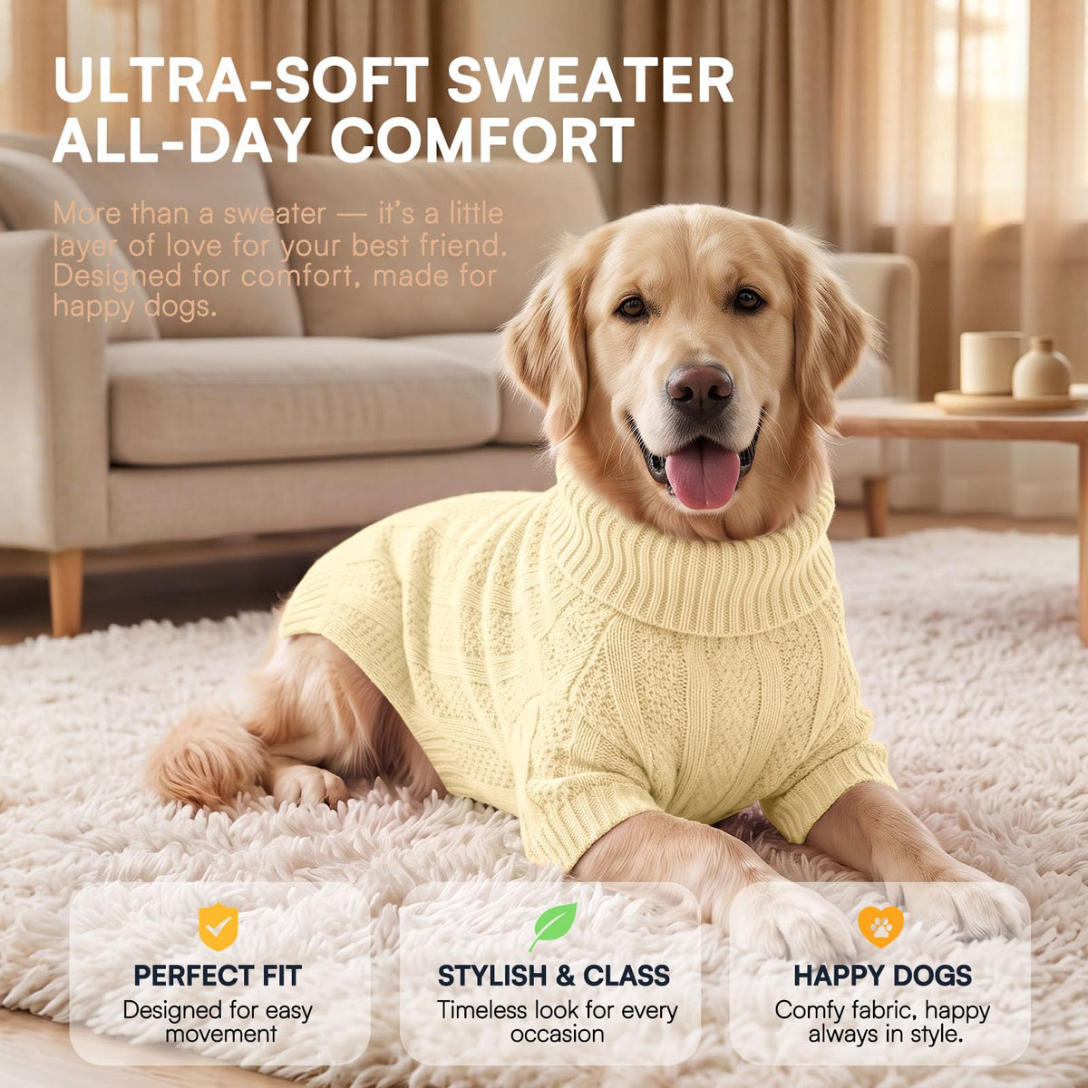 XL Dog Sweater (X-Large / Light Apricot)