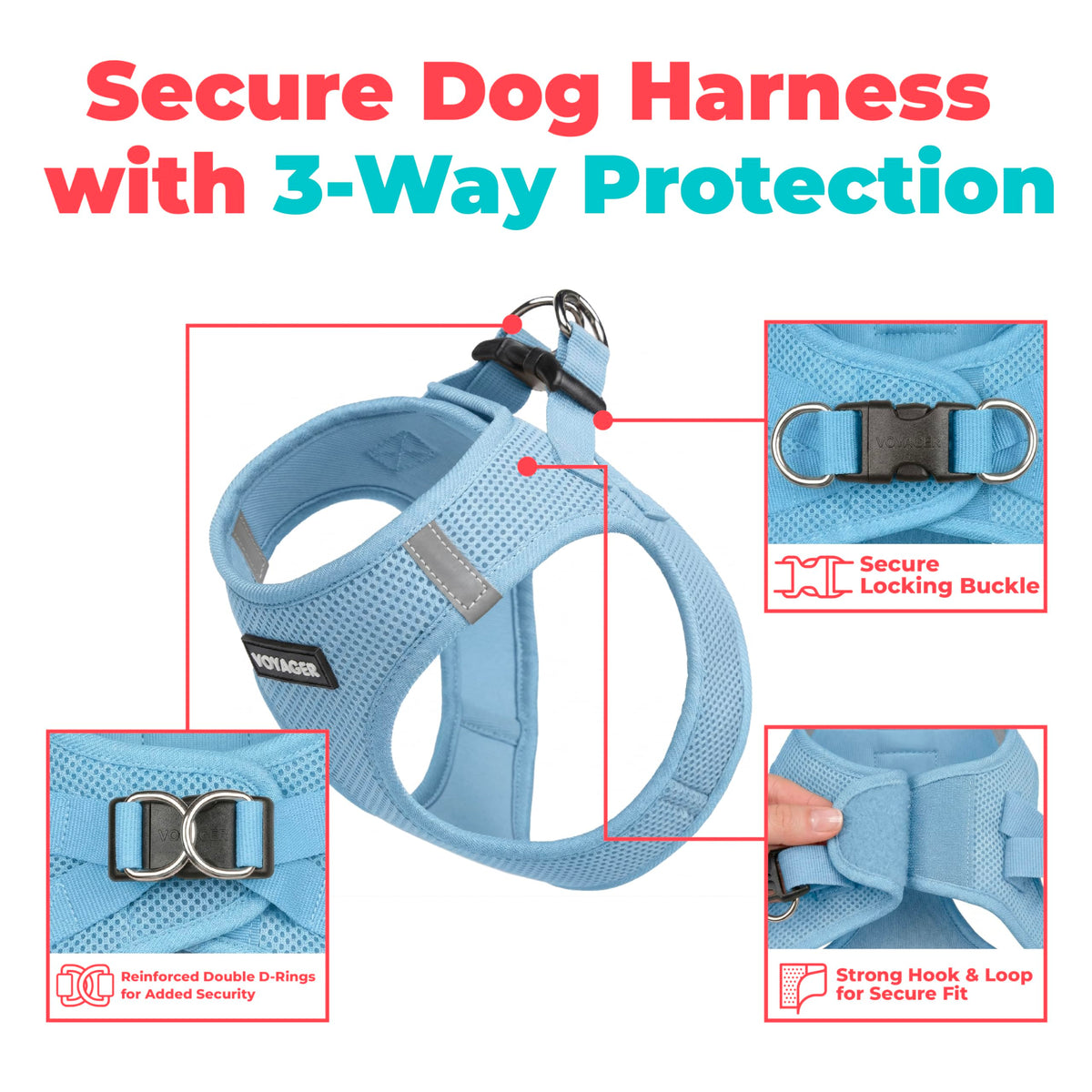 Voyager Step in Air Dog Vest Harness (Baby Blue / S (Chest: 14.5 - 16"))