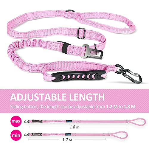 Dog Leash Multifunctional for Medium & Large Dogs (Pink)