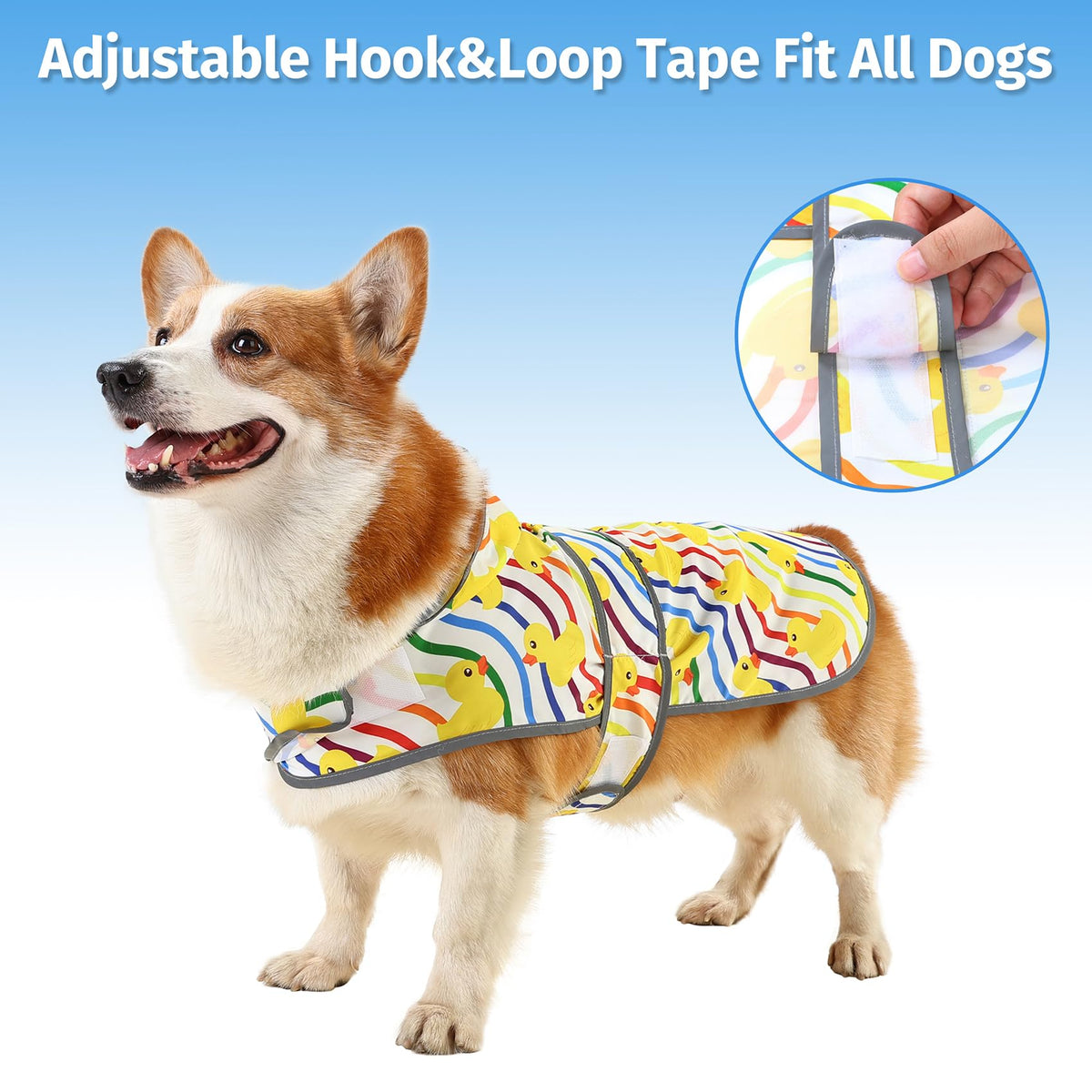 Dog Raincoat for Large Dogs (Rainbow Ducks / Large)