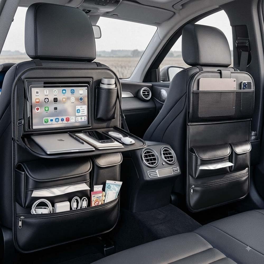 2 Pack Backseat Car Organizer with Foldable Anti