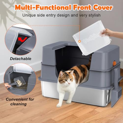 Stainless Steel Litter Box (Dark Gray)