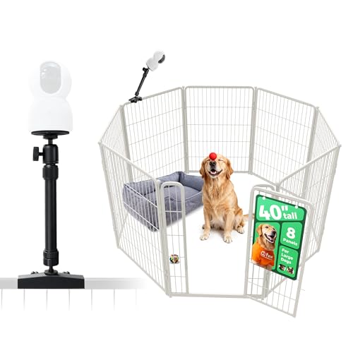 Homeplus Indoor Dog Playpen with Camera Mount (White / 40"H)