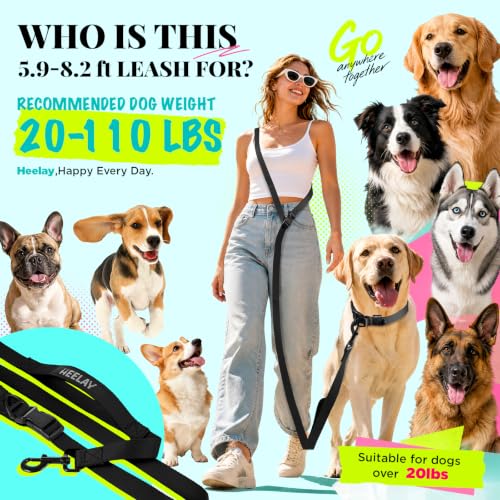 Hands Free Dog Leash (5.9-8.2 FT Black)