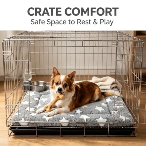 Dog Bed Mat Soft & Comfortable Dog Kennel Pad for Crate (M(30"*20"*1.5") / Gray-1pc)