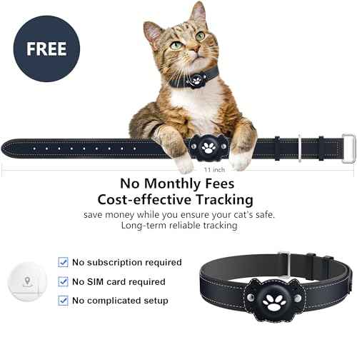 2-in-1 GPS Tracker for Cats: Smart Pet Collar with Real-Time Tracking,No Monthly Fee/Subscription (iOS & Android) Waterproof, Anti-Lost,365-Day Long Battery Life GPS Tracker Cat Collar (Blue) (Blue)