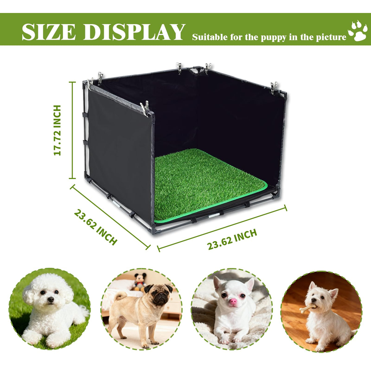Dog Pee Pad Holder with Artificial Grass (Small)