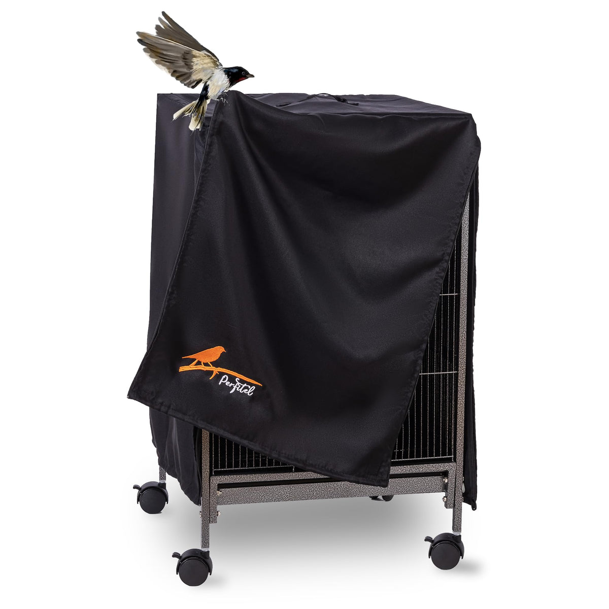 Small Black Blackout Bird Cage Cover (17.9"L x 17.9"W x 30.3"H)