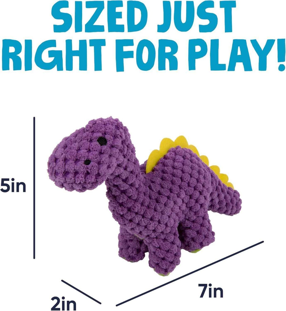Dinos Bruto Checkers Tough Plush Toy with Chew Guard Technology (Dinos Bruto Checkers (Purple) / Mini)
