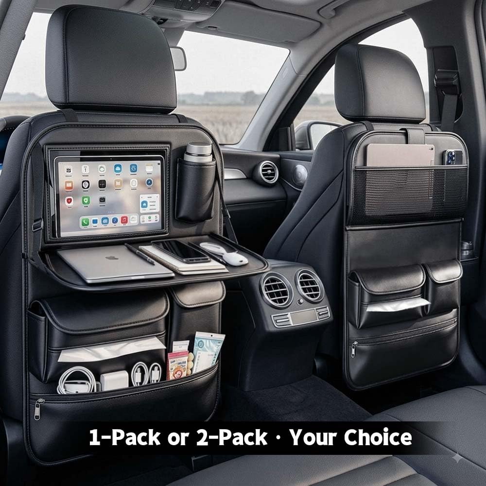 2 Pack Backseat Car Organizer with Foldable Anti