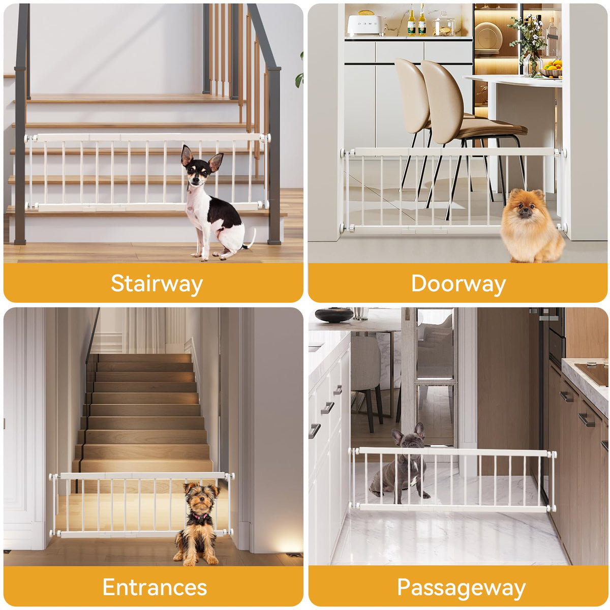 Dog Gate Indoor (18-45''W*14''H / White)