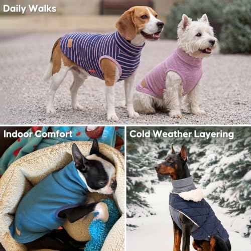 2Pack Dog Sweater for Small Dogs Fleece Sweatshirt (Small (4-7lbs) / Pink Leopard)