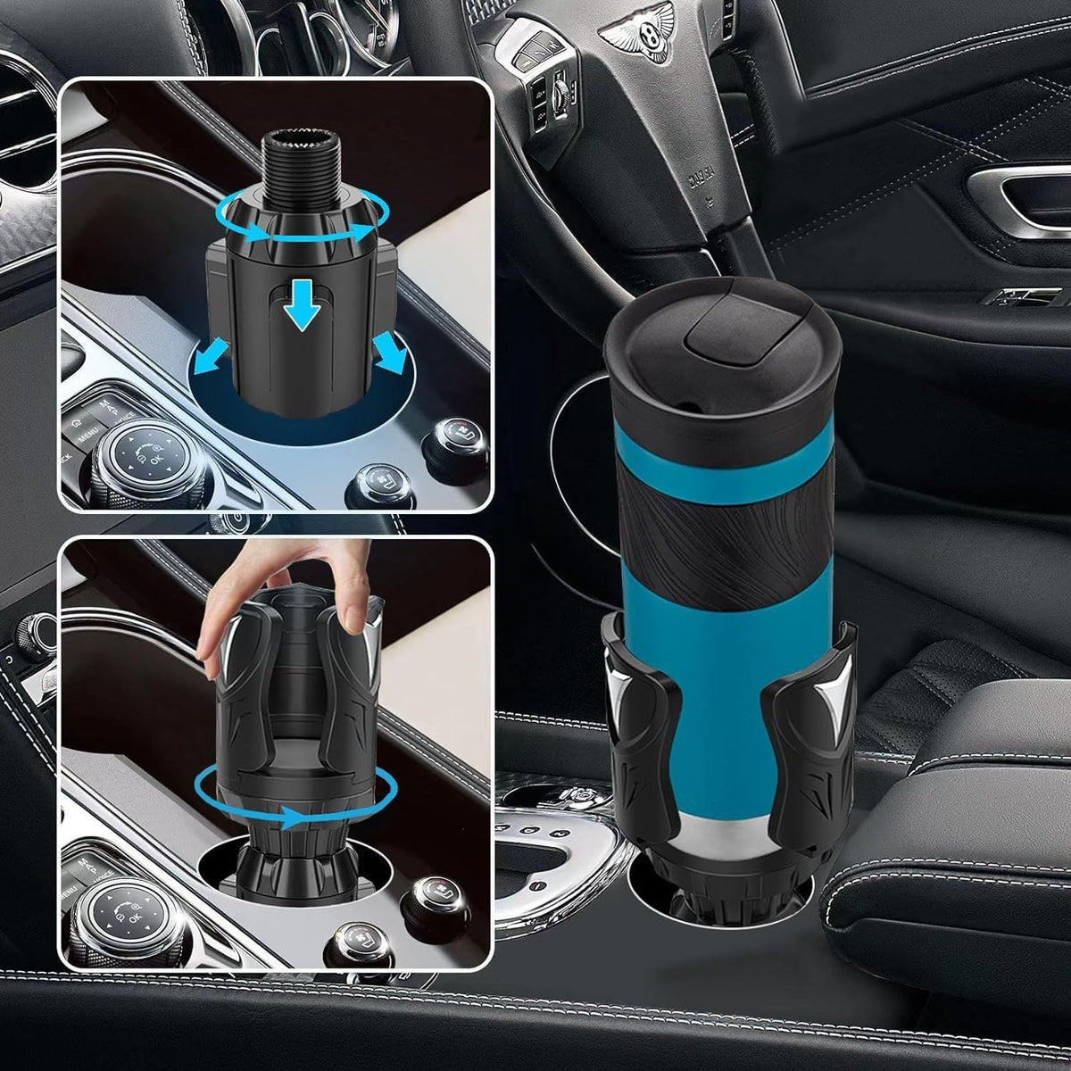 Cup Holder Expander for Car (Silvery)