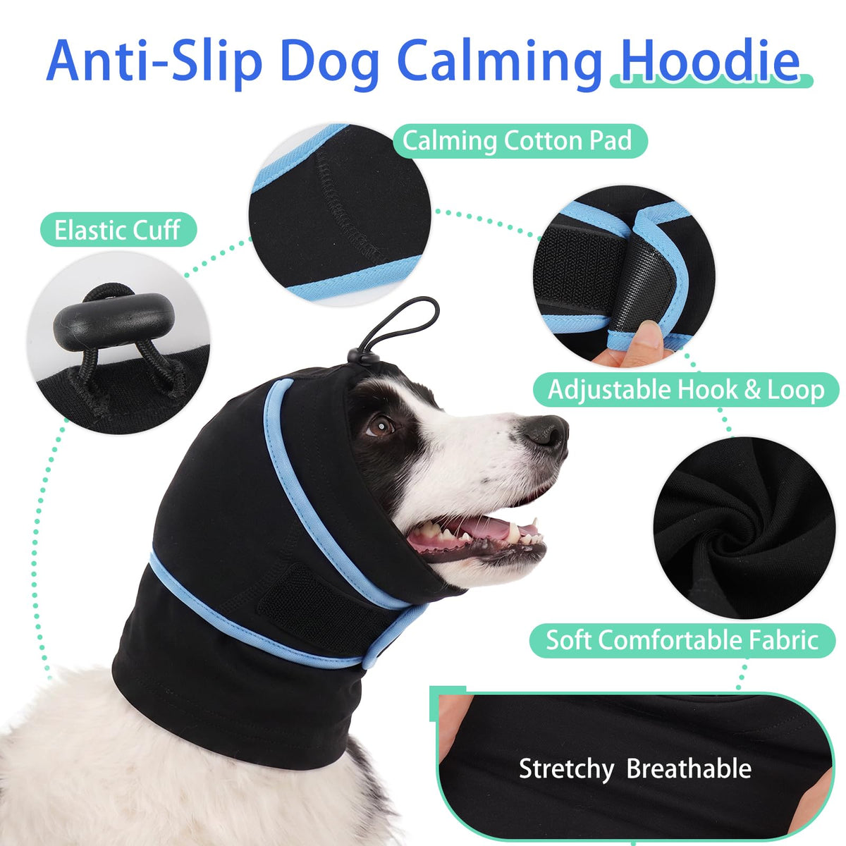 Dog Ear Muffs Noise Protection (Black / Medium (13.8"/35cm Neck Girth))