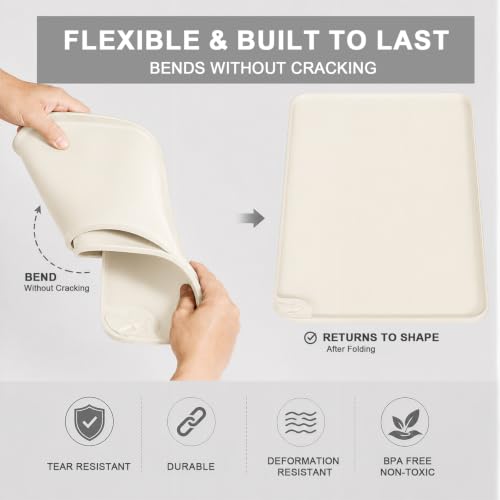 Silicone Pet Feeding Mat (CreamWhite / 24"L x 16"W)