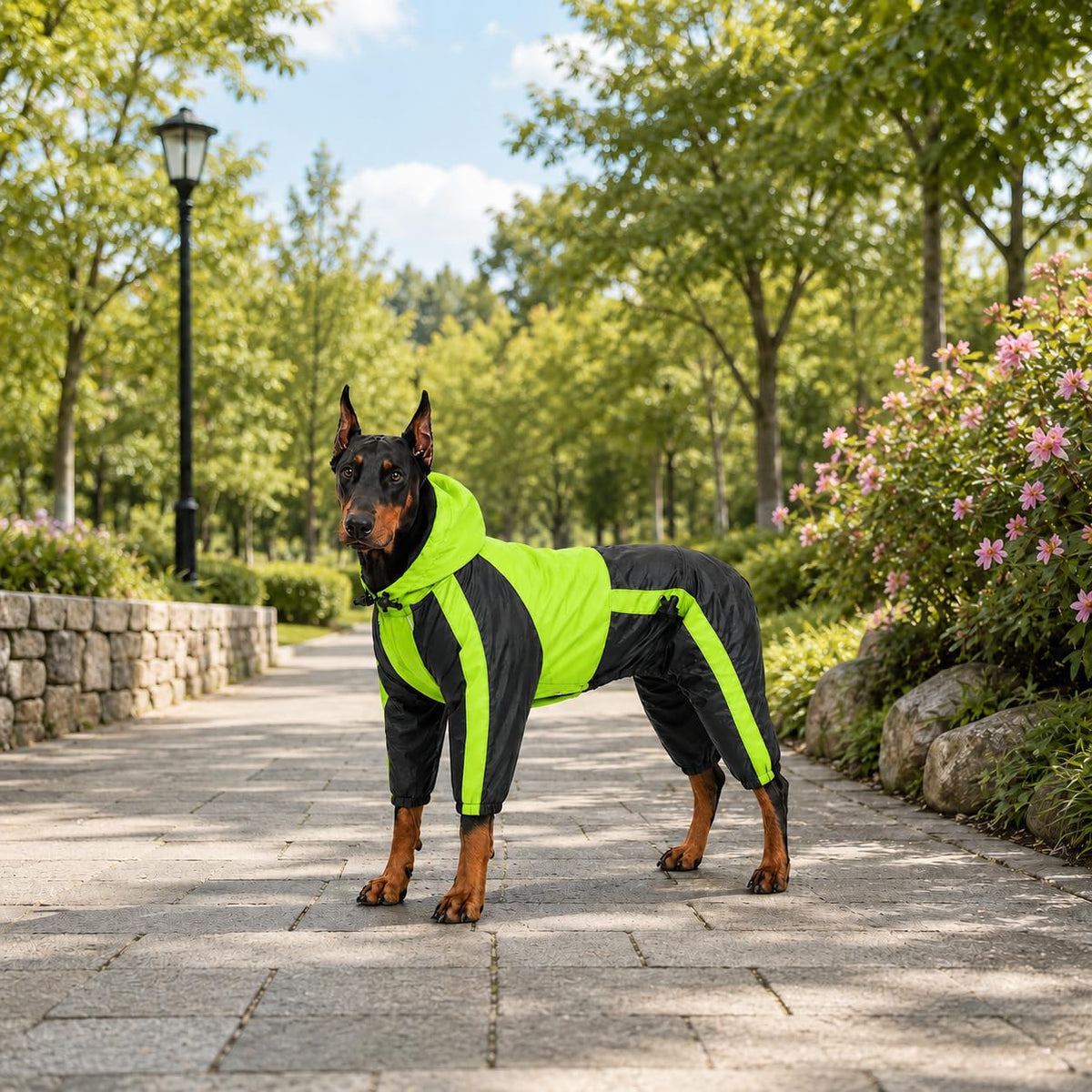 Dog Hooded Raincoat (S (Small Dog ~7lbs) / Green)