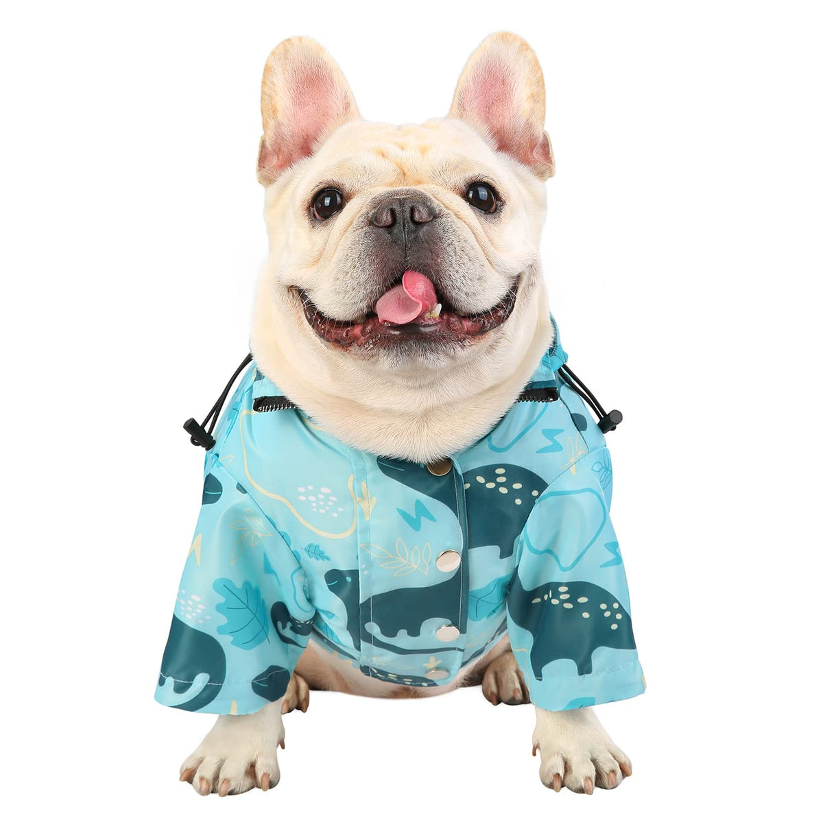 Premium 2 Layer Zip Dog Raincoat Poncho w (Large / Dinosaurs)