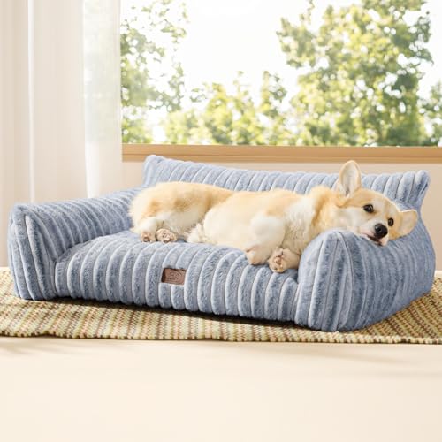 ComfyFleece® Shown on TV Dog Couch for Medium Dogs (36x27x10" / Blue Indigo)