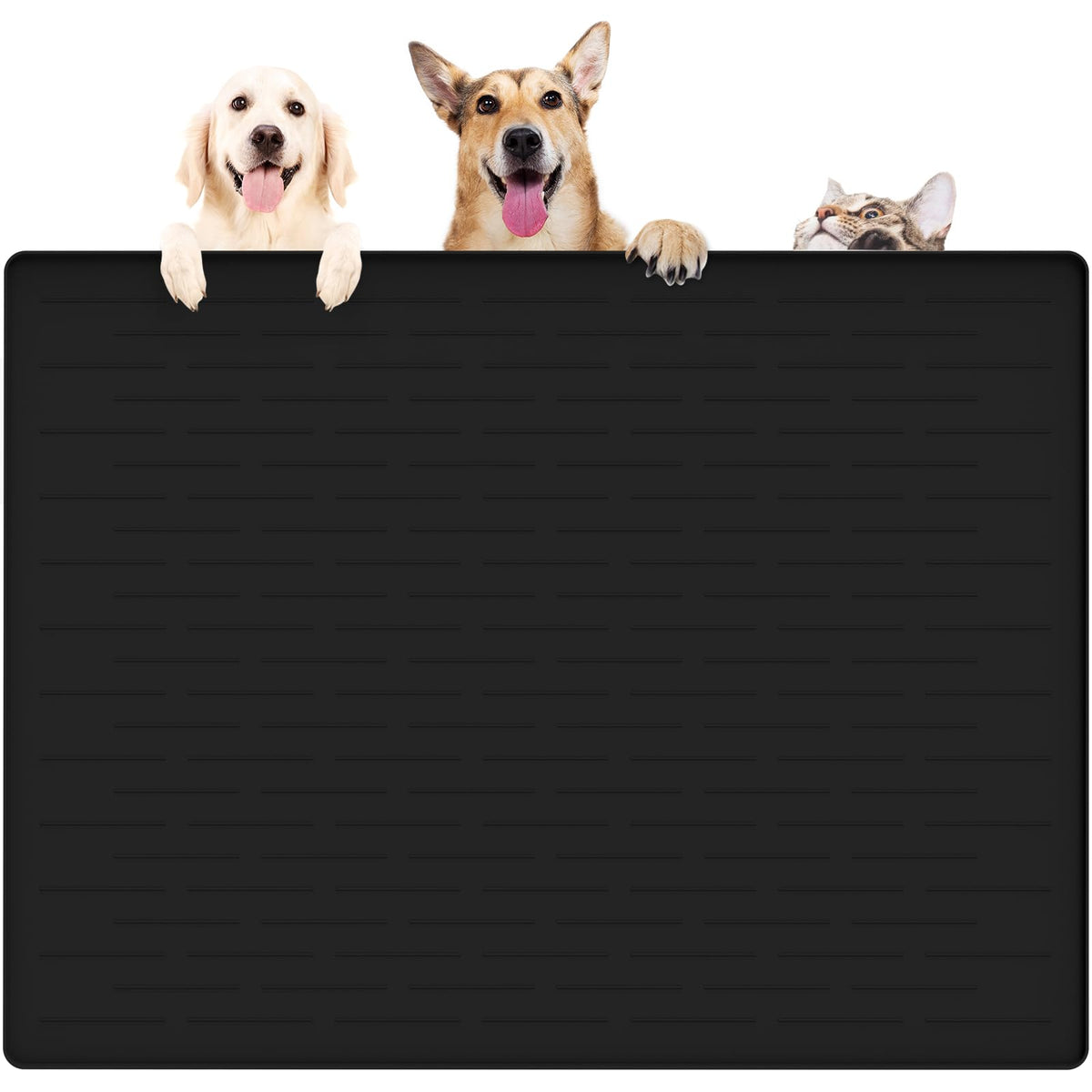 39.4"x29.5" Large Pet Food Mat (Black / 39.4"L x 29.5"W)