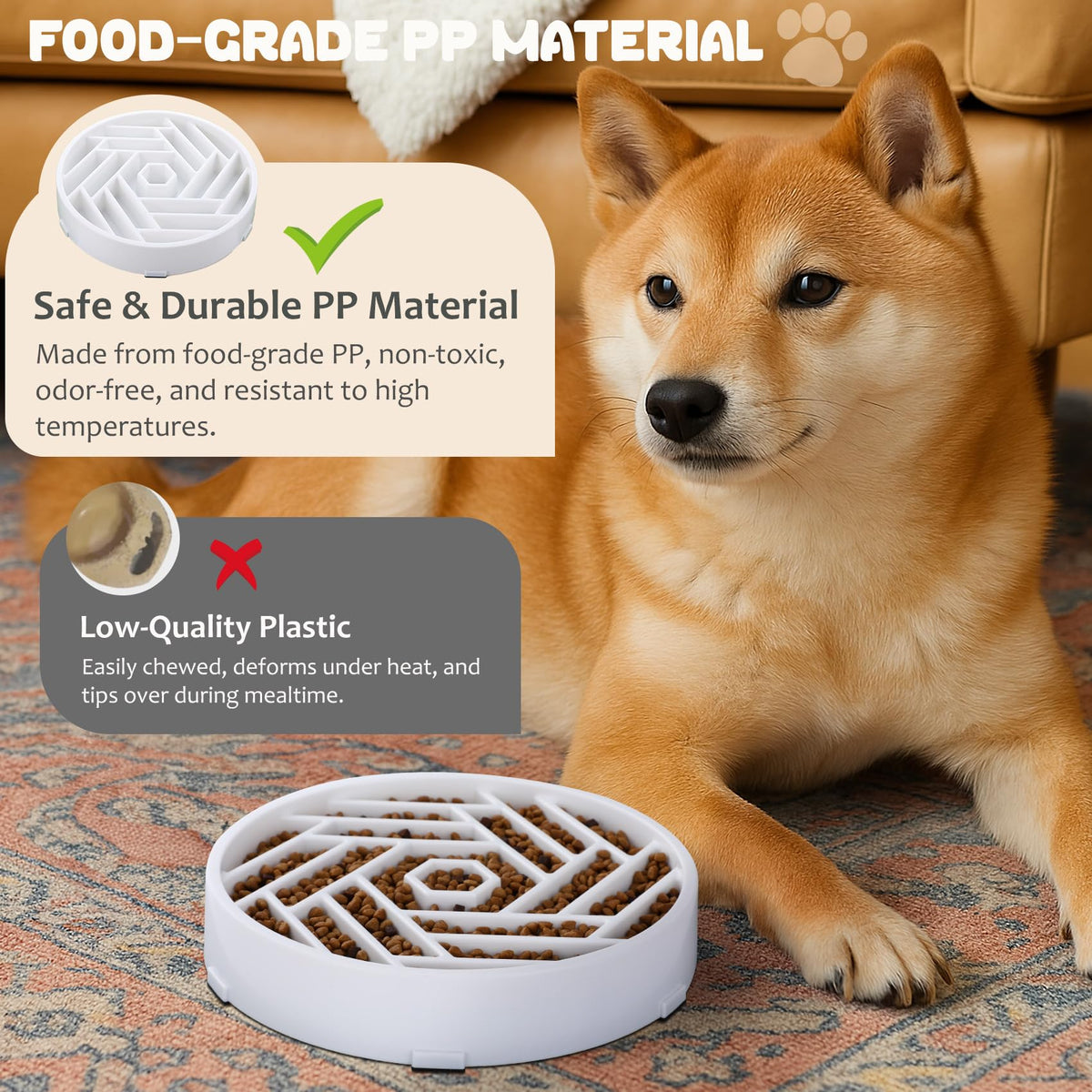 Slow Feeder Dog Bowl (blue)