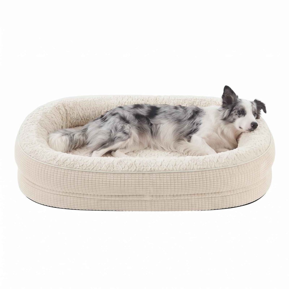 Orthopedic Dog Bed for Large Dogs (Beige / 35"l X 25"w X 7.0"th)