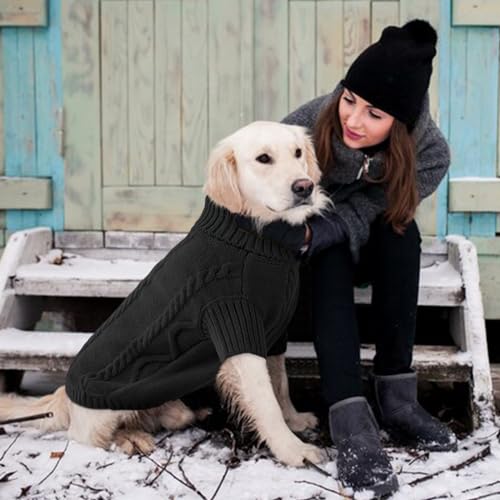 Small Dog Pullover Sweater for Medium Dogs Boy (Medium / Black)