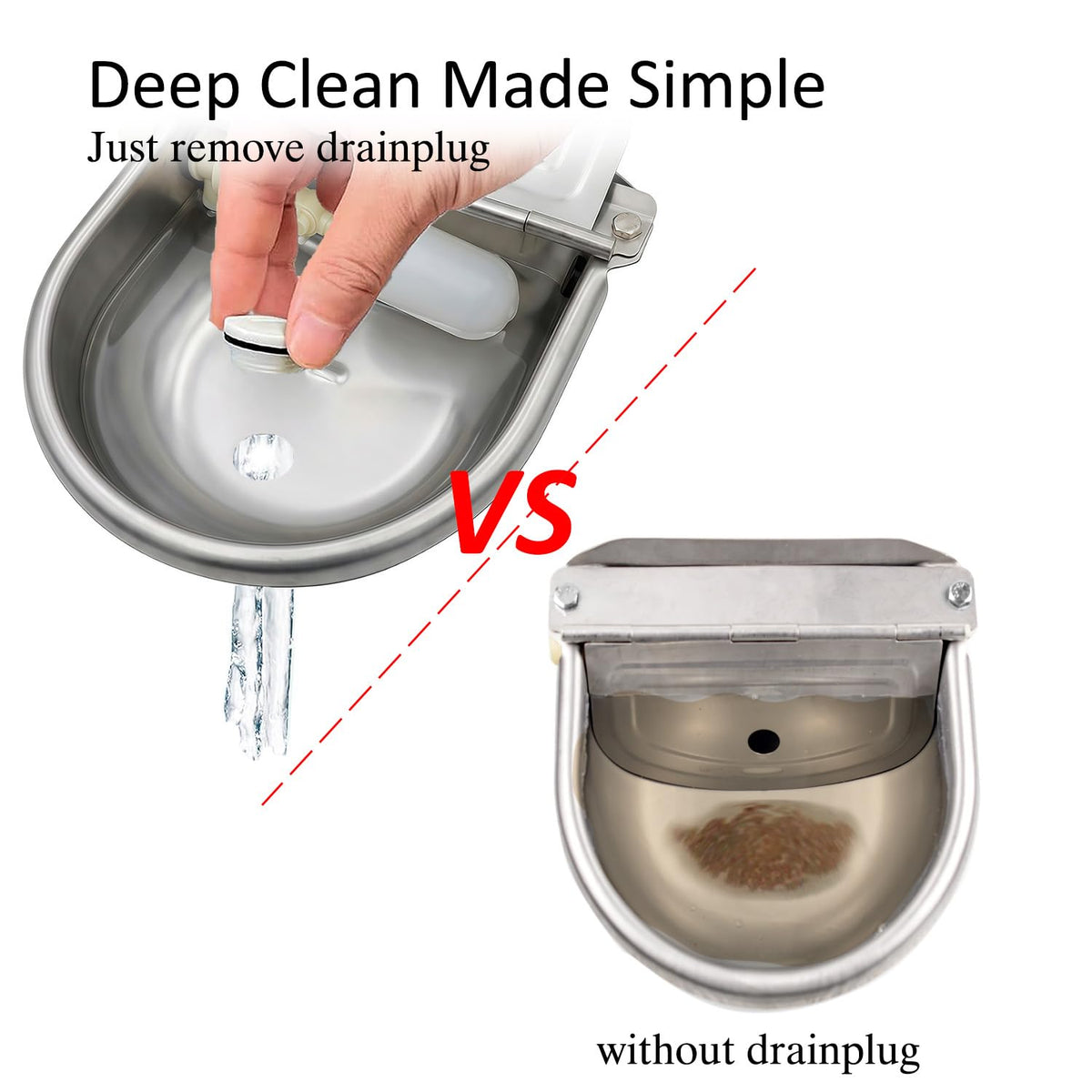 Automatic Water Dispenser for Dog Water Bowl Dispenser Large Size Stainless (Metallic Gray / Large)