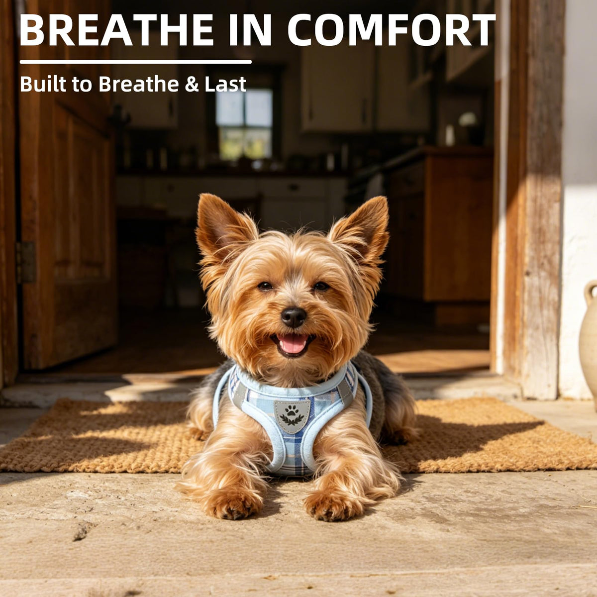 Dog Harness Collar and Leash Set No Pull for Small Medium Sized (Blue / XS (CHEST 13"-14.5"))