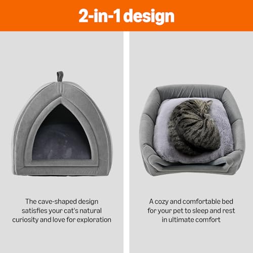 Cat Bed Cave 2 (Lightgrey / S-15"×15"×15")