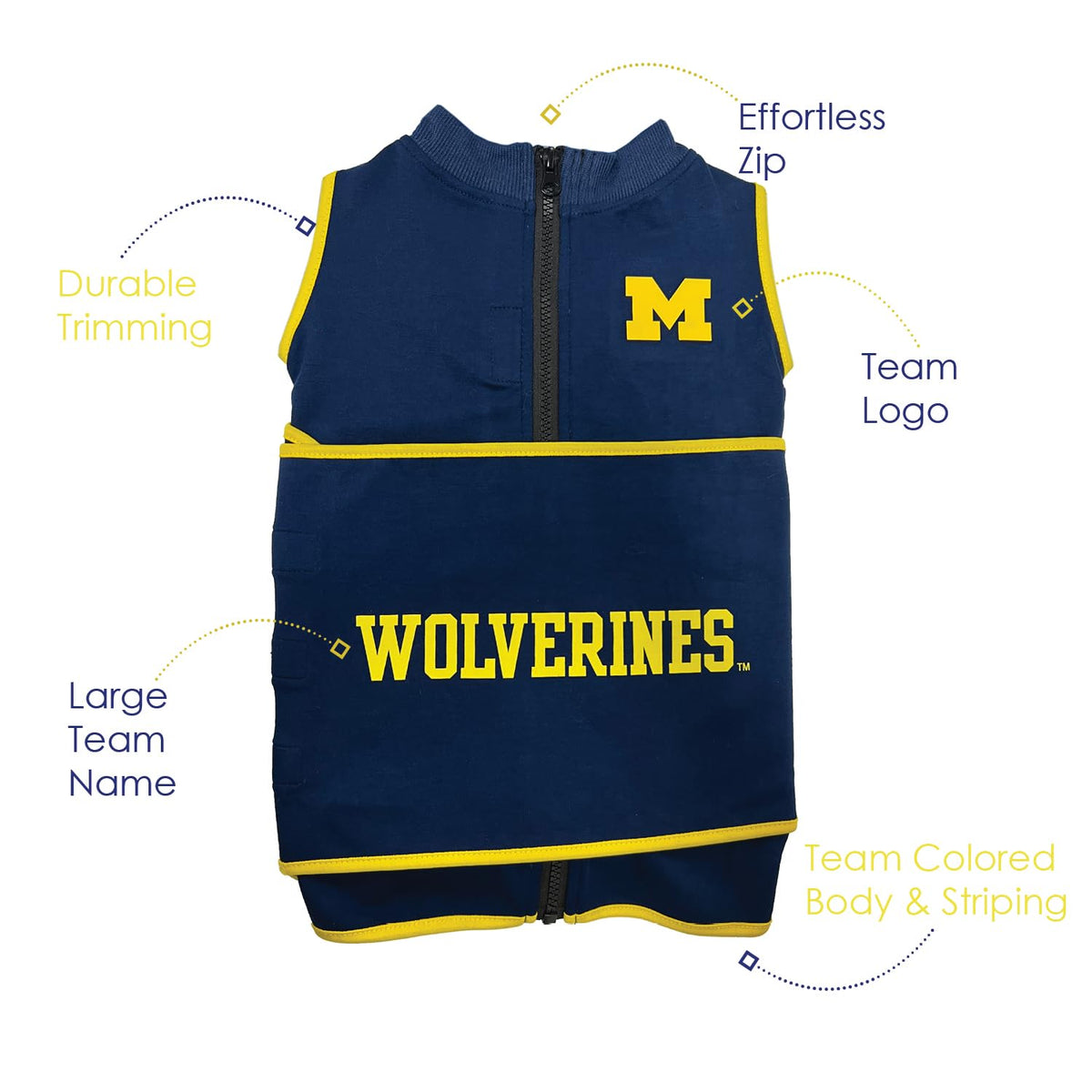 NCAA Michigan Wolverines Dog Anxiety Shirt Calming Soothing Vest (Small / Michigan Wolverines)