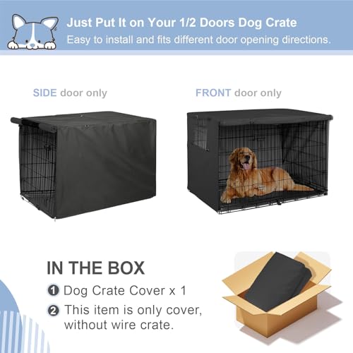 Dog Crate Cover (Black Cover / 24.0"L x 18.0"W x 20.0"H)