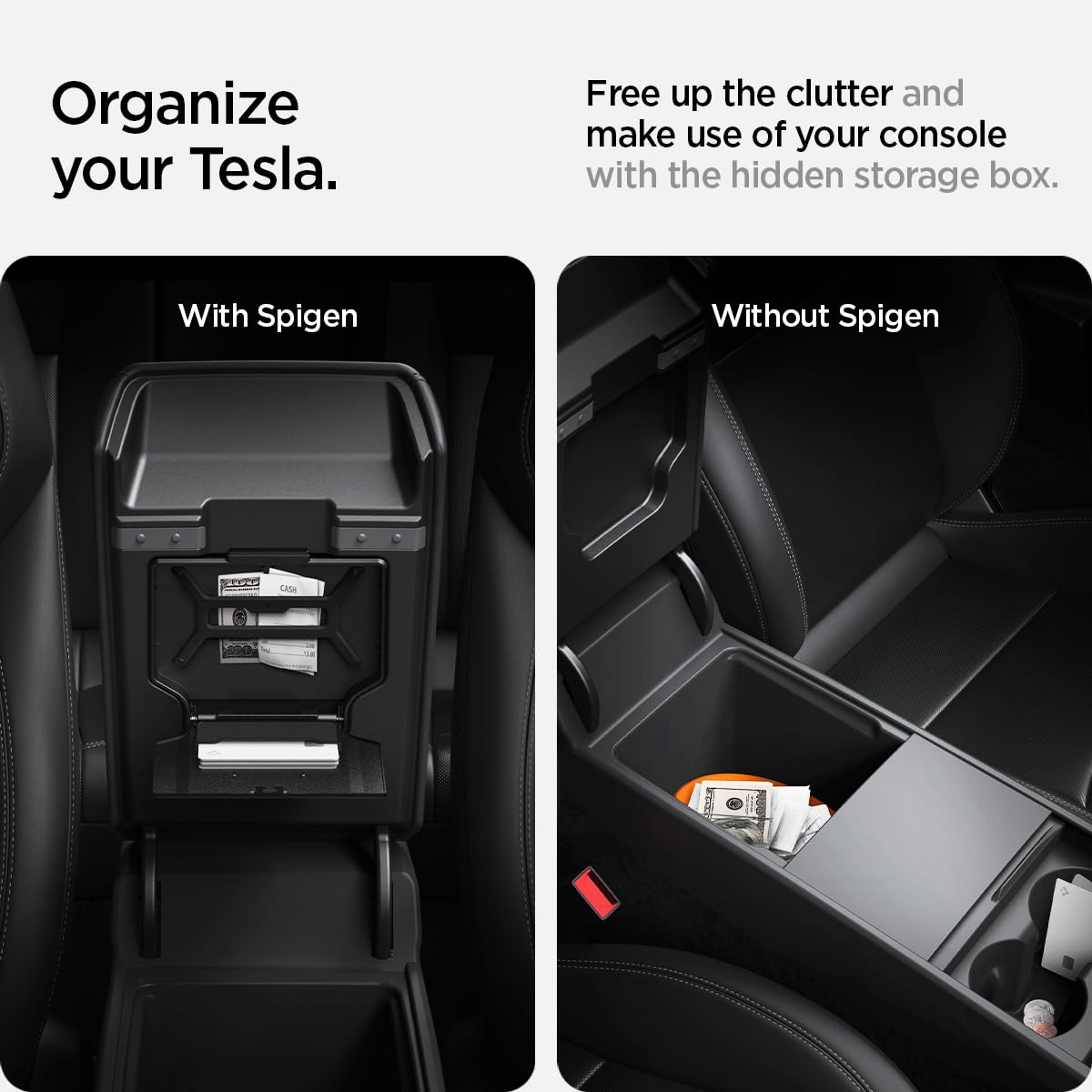 One Tap Hidden Storage Box for Tesla Model Y Juniper & Model Y L (Hidden Storage Box)