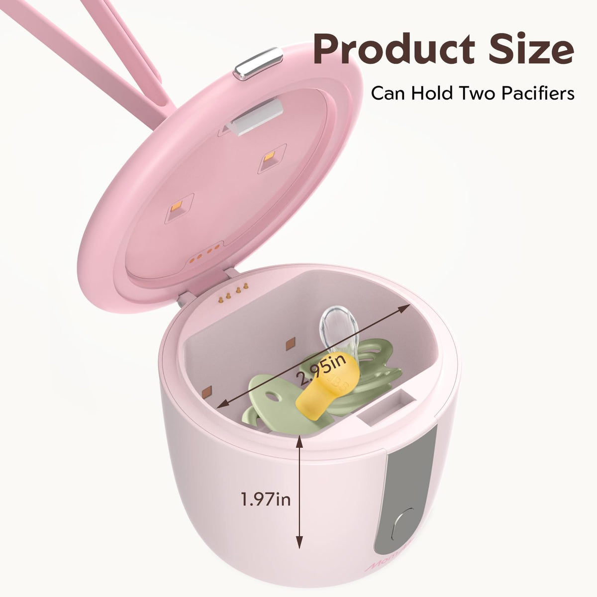 Portable Pacifier Sanitizer with Smart Display (Pink)