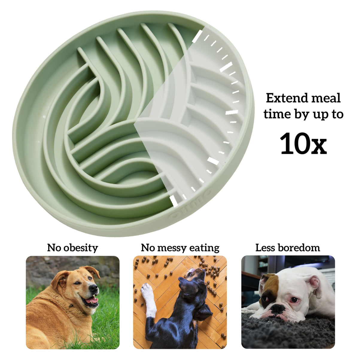 Slow Feeder Dog Bowl (Sage Green)