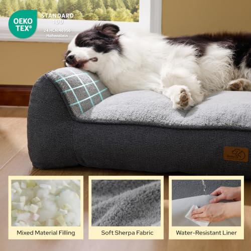SupportMax® Extra Thick Orthopedic XL Dog Bed for Extra Large Dogs (Grey / 45"l X 32"w X 9.5"th)