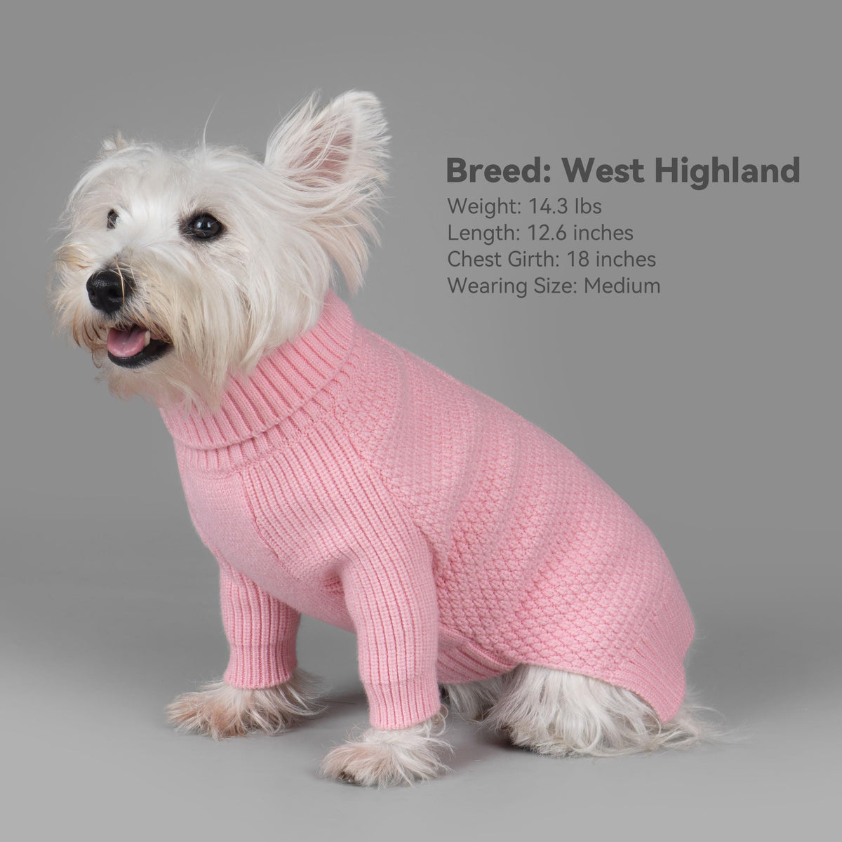 Dog Sweater Long Sleeve Warm Sweaters for Small Dogs Boy Girl Cats (Pink / Medium)