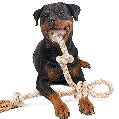 Dog Rope Toys for Large Dogs (White-1 handle / Large)