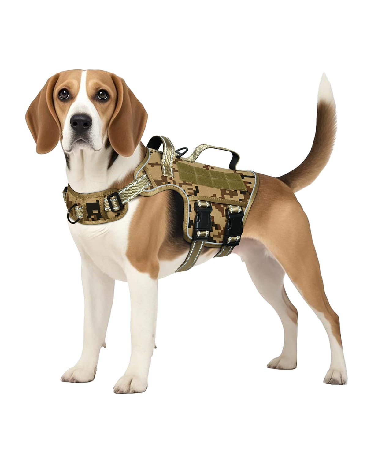 Dog Harness Medium Sized Dog (Desert Camo / M(Neck:17-23",Chest:22-32"),35-50 lbs)