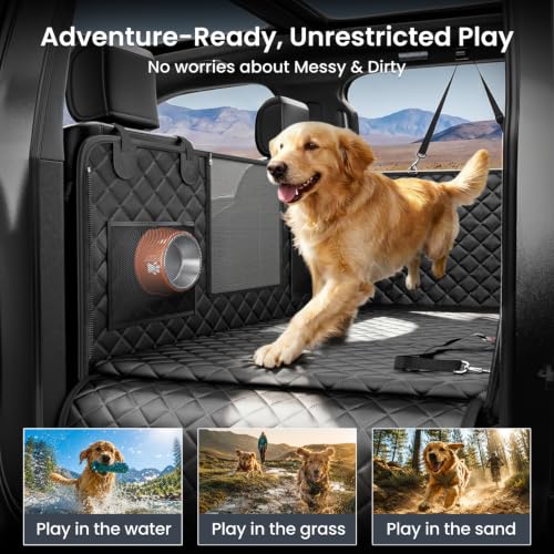 2.0 Truck Hard Bottom Back Seat Cover for Large Dogs (Black / Extra Large - SUVs, Full-Size Trucks)