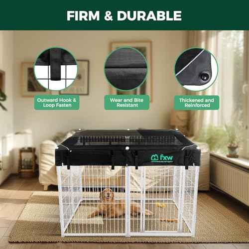 Homeplus Indoor Dog Playpen with Mesh Top Cover (White / 40"H)