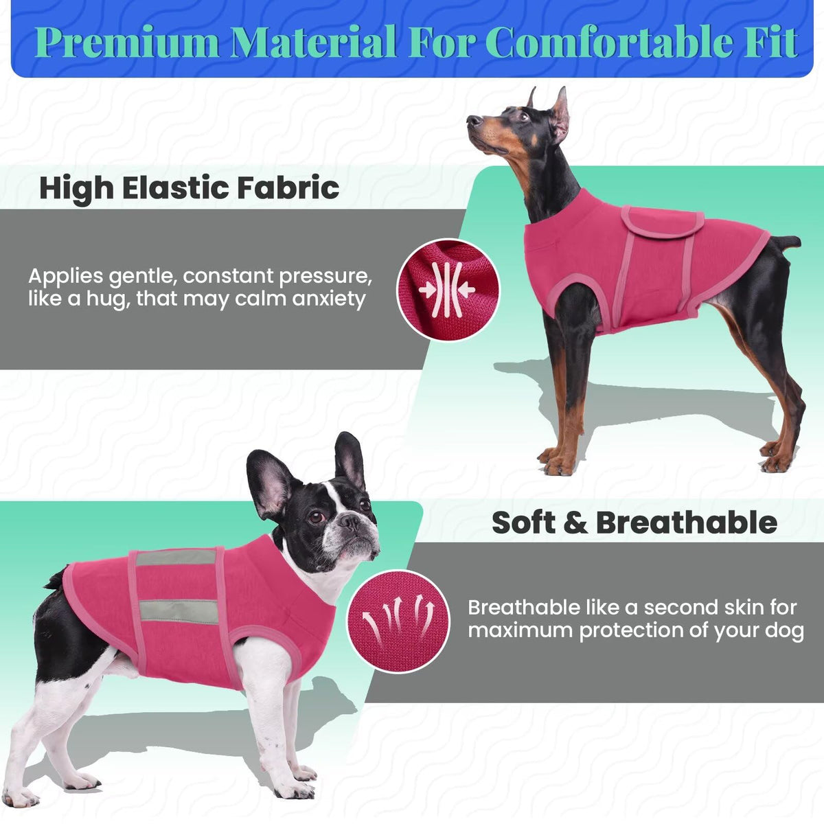 Dog Anxiety Relief Coat (RoseRed / Small)