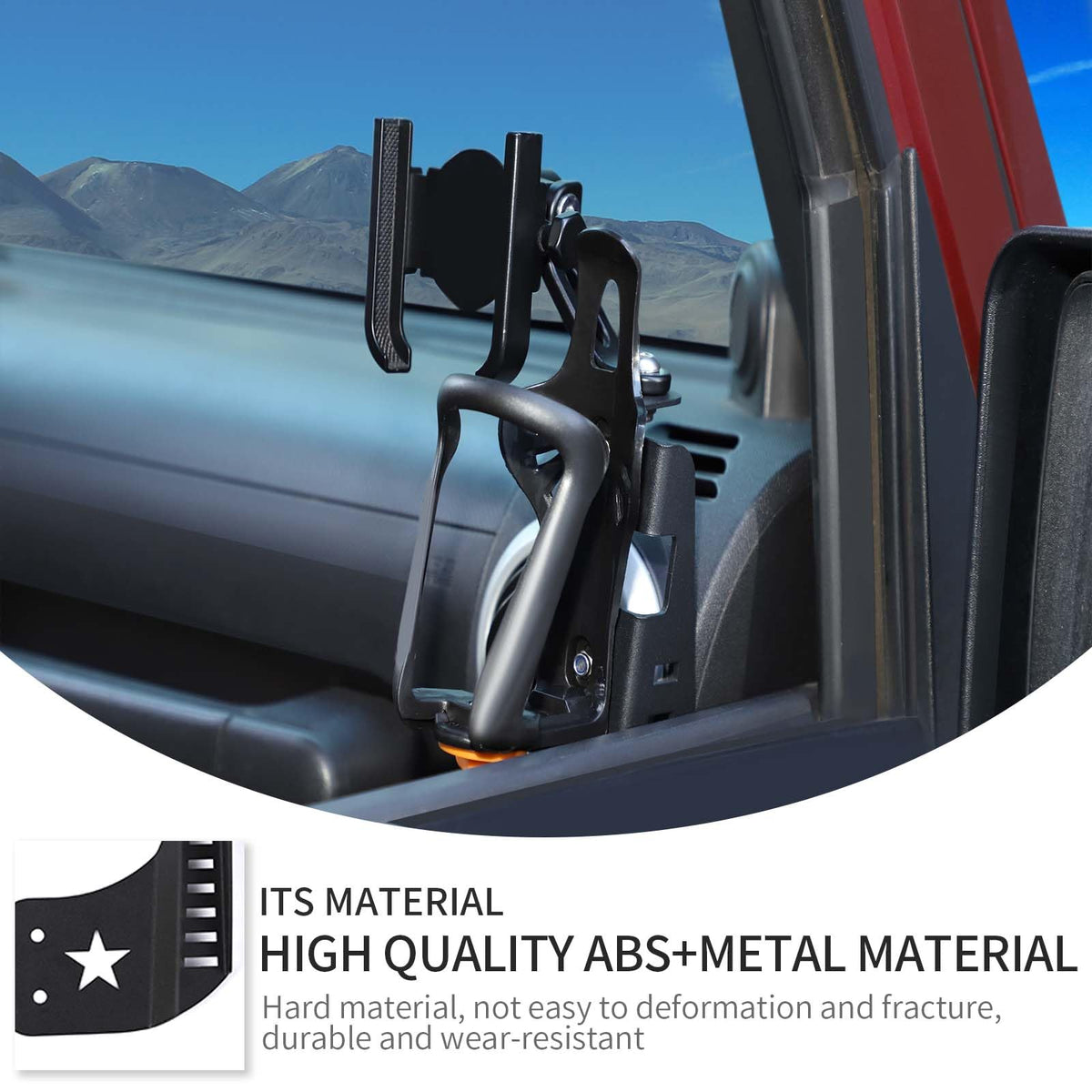 Door Cup Holder Expander Compatible with Jeep Wrangler JK JKU 2 (Passenger's Side / 07-10)