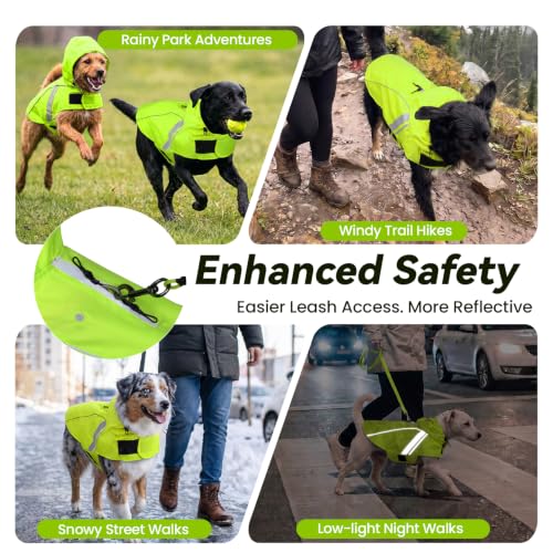 Dog Raincoat Wetoff Dog Rain Coat (Bright Yellow / XL (30"-34" chest girth))