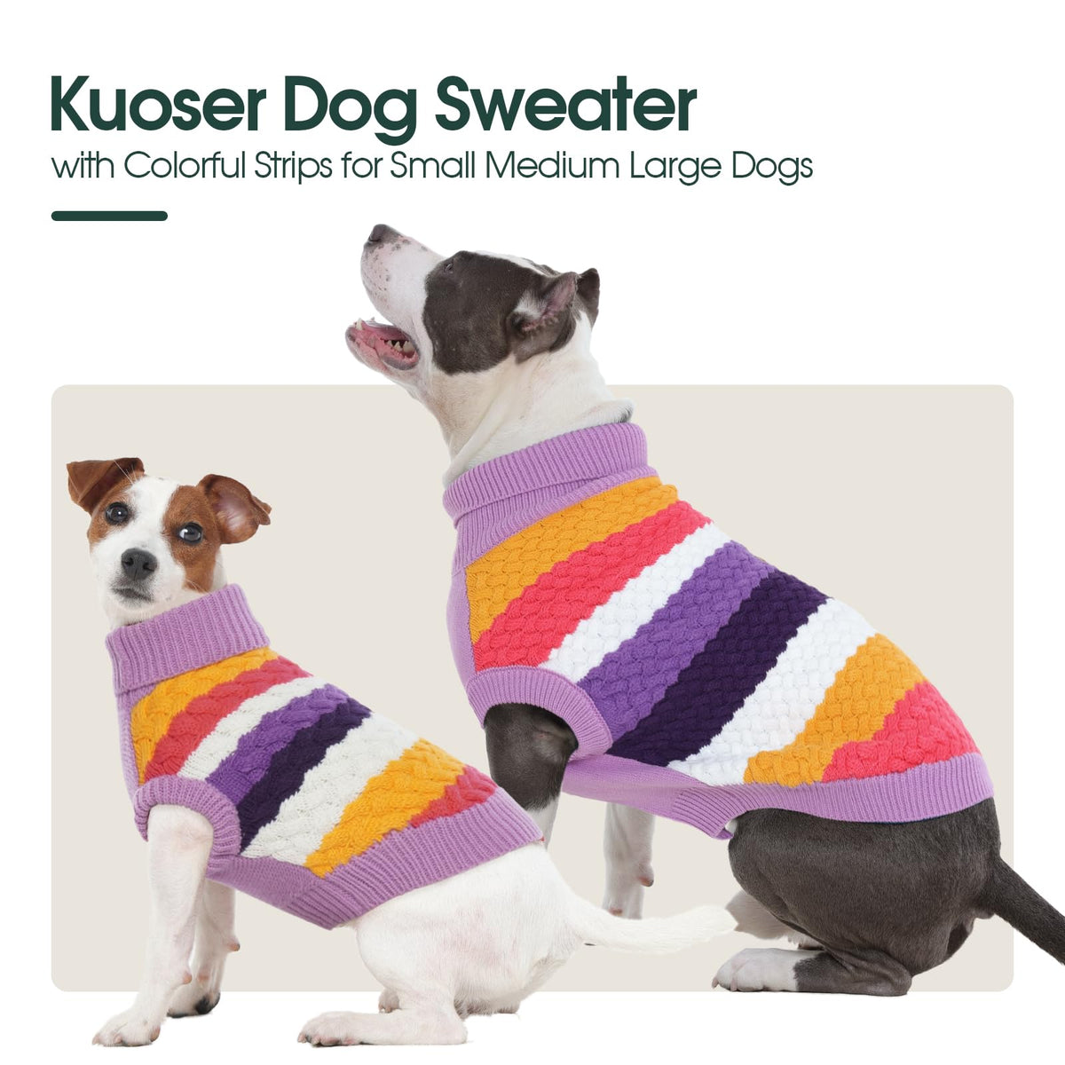Dog Sweater Warm Dog Sweaters for Extra Large Dogs Girl (XXX-Large (Chest: 27.9''; Weight: 35- 58LB) / Purple)