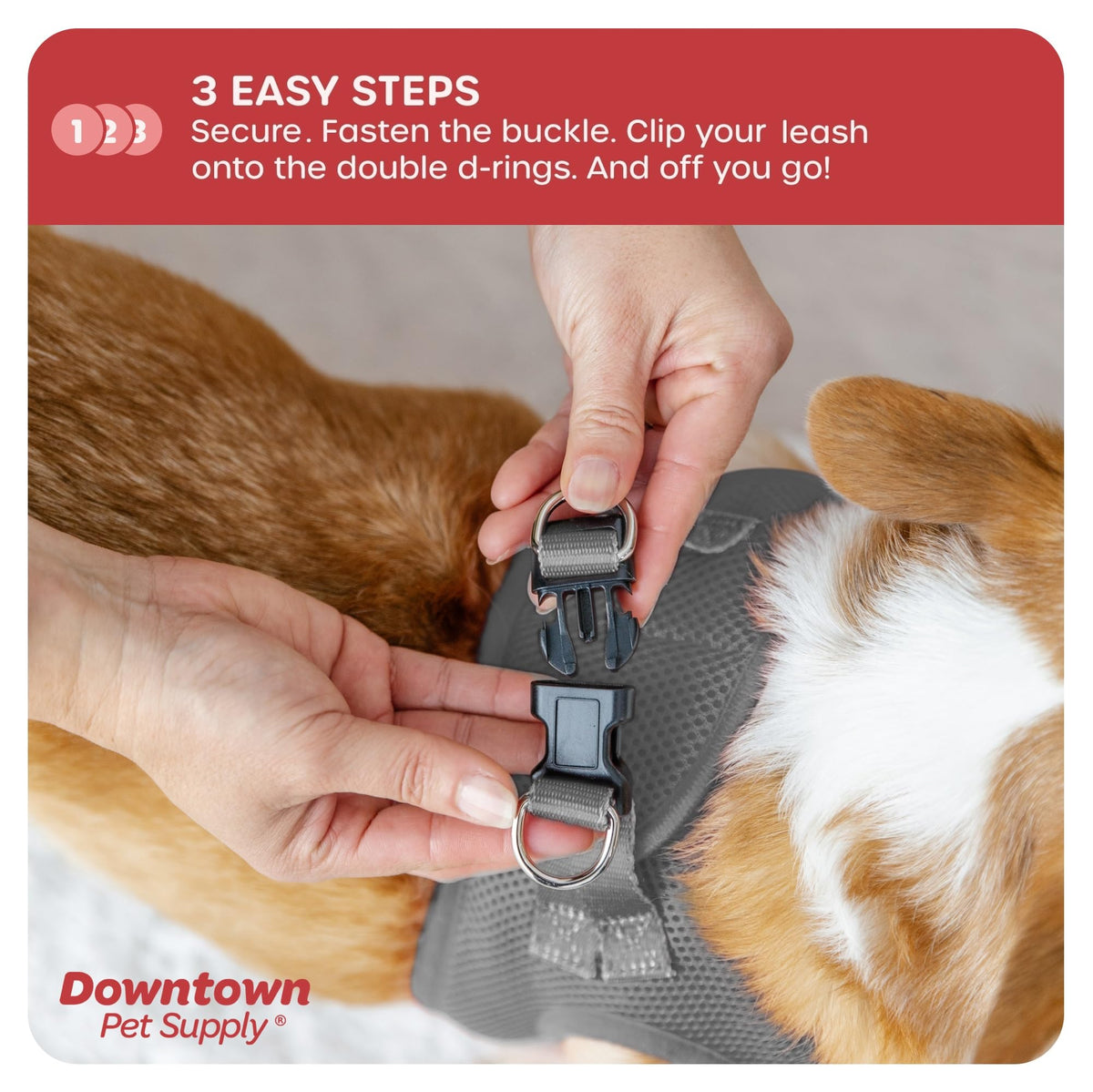 Step in Dog Harness No Pull (X-Large / Light Gray)
